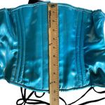 Women's Light Blue Shimmer Ribbed Corset Top Size 30" Photo 5