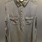 Boden Blue Long Sleeve Jean Collared Linen Blend Shirt Dress Size 6R Photo 1