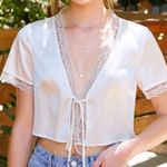 SheIn Lace Trim Satin Top Photo 0