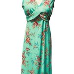 Vintage 60s 70s green floral maxi dress Size Small Photo 0