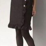 Leifsdottir by Anthropologie Ruffle Denim Skirt Size 2 Black Photo 1
