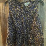 Current/Elliott Current Elliotte Top Women Floral Peplum Tank Round Neck Pleated Boho Photo 1