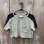 PINK - Victoria's Secret Y2K Vintage Pink Sequin Green Eighty Six Short Sleeve Crop Top XS Photo 1