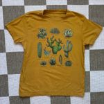 Fifth Sun Mustard Yellow Graphic Tee with Cactus Design Photo 0
