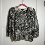 Cable & Gauge Vintage Medium cardigan sweater zebra cheetah print Photo 0