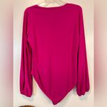 21 Saints Pink Long Sleeve Bodysuit Crew neck Elastic Wrists Women's Large Photo 2