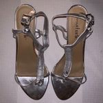 Charming Charlie Silver Heels With Faux Crystals Photo 0