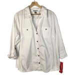 Rebecca Malone Woman White Roll Tab Long Sleeve Button Down 3X Photo 0