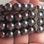 Faux Gray Pearl Stretch Bracelet 4 Stand Vintage Photo 2