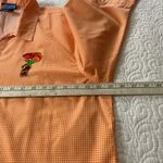 Las Olas  Orange and White Gingham Button Down Shirt Cottagecore Cabincore Retro Photo 12