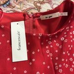 Red Lurex Floral Dress Long Sleeve and Ruffles Size XS Photo 4