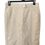 J.Crew  Beige The Pencil‎ Skirt Classic 2 Front Pockets Cotton NWT Size 10 Photo 0