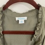 Sundance  Ruffle Trim Roll Tab Sleeves Button Down Shirt Relaxed Fit Size Medium Photo 1