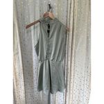 Hello Molly NWT  On A Drive Sage High Neck Back Cut Out Satin Romper Playsuit L Photo 5