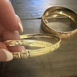 Set of 3 Bangle Bracelets Gold, Rose Gold and Silver Tone Photo 3