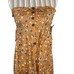 ASOS Tan Floral Front Slit Strapless Summer Dress Convertible Skirt Women Sz 4 Photo 4