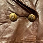 Guess Haute Couture Brown Leather Jacket With Coat Of Arms Buttons By . Size L Photo 9