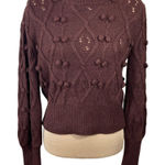 Chelsea and Violet New Pom Sweater Brick Red Size M Medium Mock Neck Photo 0