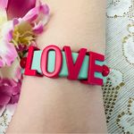 LOVE Slider Charm Bracelet Mint and Coral Pink Photo 2