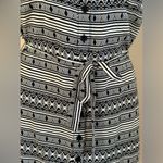 5/48 Black & White Geometric Collared ButtonDown  Sleeveless Tie Dress S… Photo 6