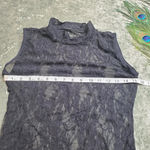 None Black Mockneck Lingerie Lace Slip Dress Size: S/M Photo 3