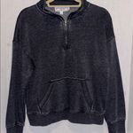 Hippie Rose  WASHED BLACK L/S SWEATSHIRT QUARTER ZIP KANGAROO POCKET SIZE M NWTS Photo 0