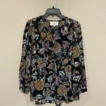 Ba&sh  Vlaska Lady Shirt Blouse Size 2 US 8 Black Multi-color Paisley Bash Photo 5