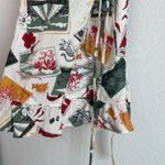 Reformation Carmelo Linen Wrap Mini Dress in Vacaciones Novelty Print Photo 5