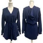 Anthropologie Daily Practice Anthro Navy Hoodie Tunic Hiking Dress Gorpcore Granola Size Small Photo 2