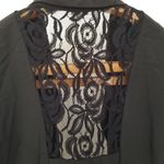 Halo Women Black Blazer Floral Lace Jacket Medium Photo 3