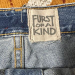 Furst of a Kind Levi's Denim Reworked Mini Skirt Raw Hem Front Zippers 29 Custom Photo 5