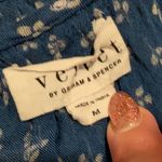 Velvet by Graham & Spencer Navy Floral Ruffle Top Shirt Blouse Womens M Medium Blue Photo 2