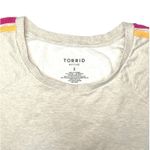 Torrid  Active Everyday Fleece Sweatshirt 2X Heather Oatmeal Stripe EUC Photo 2