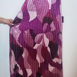 Lulus  Pink Print Pleated Satin Halter Maxi Dress NWT Size XS Wedding Guest Dress Photo 6