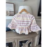 Mara Hoffman Stripe Peplum Flare Top in Pink Size XS Photo 5