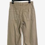 OAT New York Khaki Wide Leg Pants 8/29 High Rise Raw Hem Utility Pockets Photo 5