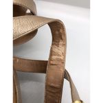 Banana Republic Womens size 10 champagne metallic open toe Wedge Photo 9