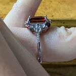 Red Labradorite Vermelho Red Garnet Sterling Silver Ring Size 7 Photo 2