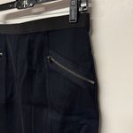 Theory  Womens Stretch Wool Zipper Mini Pencil Skirt Black Navy Blue Size 6 Photo 2