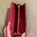 Prada Authentic  vintage Y2K Saffiano leather checkered long wallet pink gold Photo 5