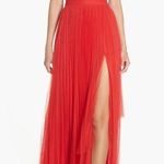 Fame and Partners Dakota Cutout Gown Pleated Chiffon Red Size 12 NEW Photo 1
