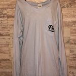 PINK - Victoria's Secret Victoria’s Secret pink long sleeve shirt over sized v-neck top size small blue Photo 1