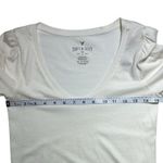 American Eagle NEW Off White Eyelet Floral Vneck Statement Sleeve Blouse XS Photo 2