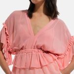 The Kooples NWOT  Ruffled Short Sleeved Top Size 1 Blouses Pink Womens Photo 1