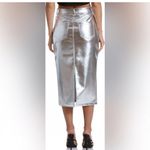 Avec Les Filles  Silver Pencil Midi Skirt Cocktail nwot small Photo 1