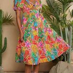 SheIn NEW Dress Vacation Tropical Floral Bright Colorful Size Medium Photo 1