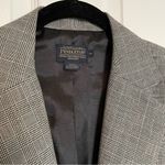Pendleton Womens Blazer Jacket Gingham Plaid Black White Sz 14 Single Button Photo 2