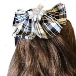 Bow Hair Barrette Watch Plaid Black White Hair Accessory Photo 10