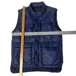 VINTAGE Vest 70s Style By Martini Navy Blue Snap Front Pockets Size Small Photo 5