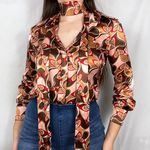 Tibi Vintage Y2K  Silk Scarf Button Up Blouse Photo 0